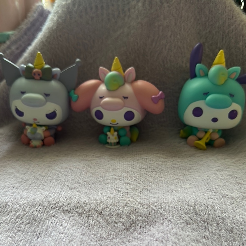 Adorable Gray and Pink Chibi-Style Collectibles